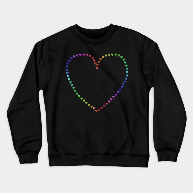 Sparkle Rainbow Heart Silhouette Crewneck Sweatshirt by Art by Deborah Camp